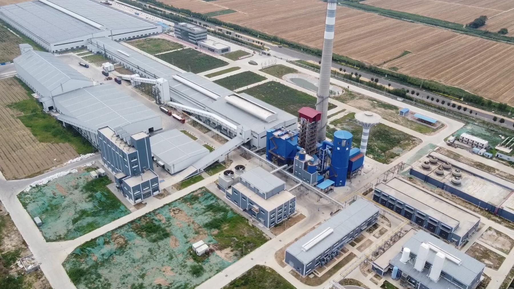 Aerial view of the CTIEC reference float glass plant